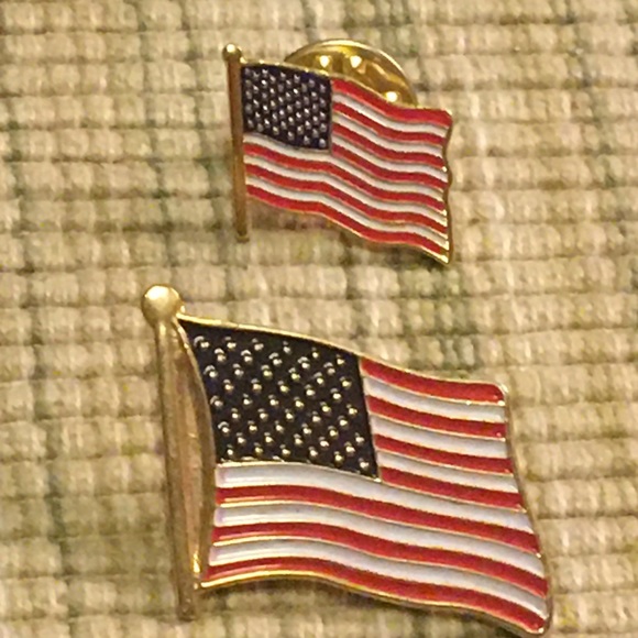 Patriotic America USA Flag Hold Brooch Pin - Picture 5 of 7